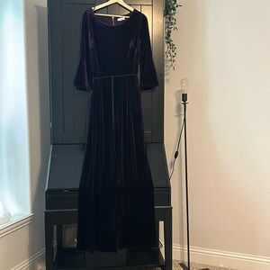 Calvin Klein Velvet Pantsuit Jumpsuit Romper Burgundy Velvet